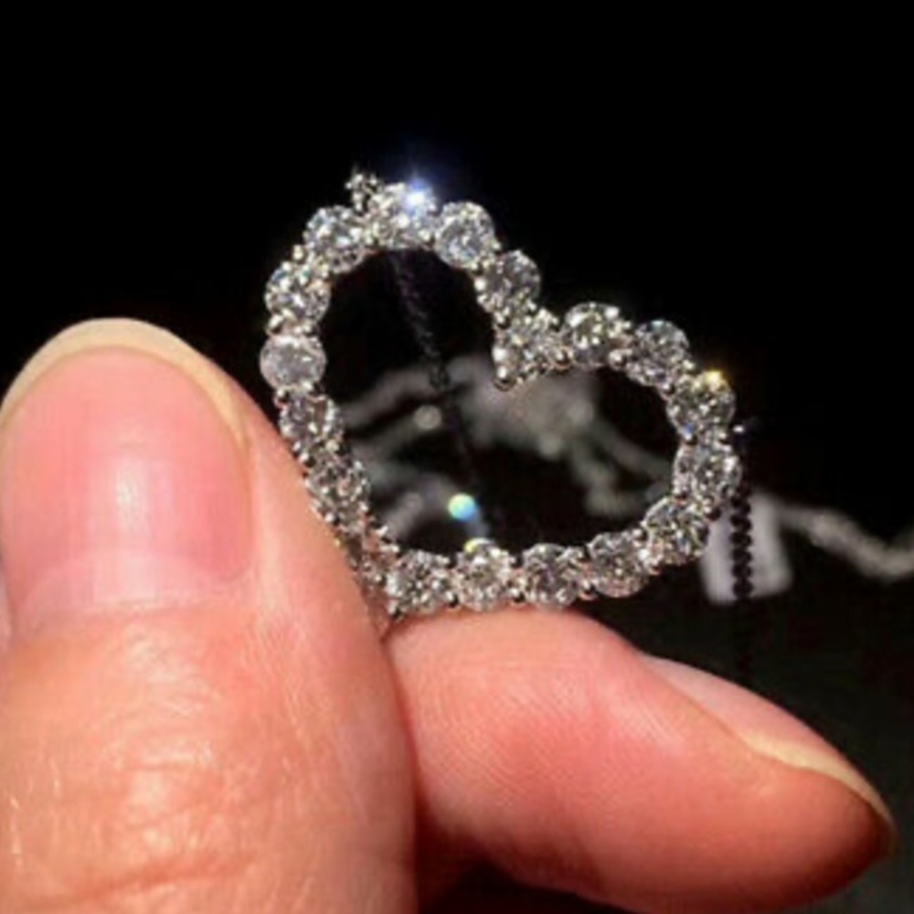 NEW 925 Sterling Silver Heart ❤️ necklace - Picture 4 of 6